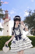 画像6: 【Last one】【ToAlice】L1449マリンキャットセーラーティアードワンピース (6)