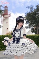 画像8: 【Last one】【ToAlice】L1449マリンキャットセーラーティアードワンピース (8)