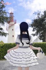 画像12: 【Last one】【ToAlice】L1449マリンキャットセーラーティアードワンピース (12)