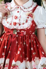 画像2: 【ToAlice】L1451 Strawberry刺繍パフ袖トップス (2)