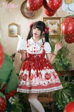 画像5: 【ToAlice】L1451 Strawberry刺繍パフ袖トップス (5)