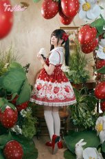 画像8: 【ToAlice】L1451 Strawberry刺繍パフ袖トップス (8)