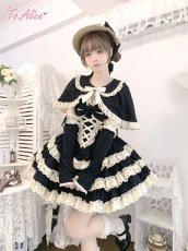 画像41: 【ToAlice】ダークプリンセスうさ耳リボン付きケープ (41)