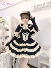 画像44: 【ToAlice】ダークプリンセスうさ耳リボン付きケープ (44)