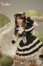 画像37: 【ToAlice】ダークプリンセスうさ耳リボン付きケープ (37)