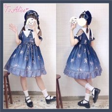 画像37: 【ToAlice】L1460プラネタリウム刺繍入り半袖ワンピース (37)