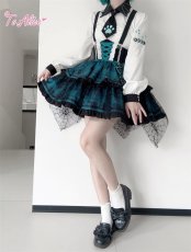 画像11: 【To Alice】L1492ゲームキャットコルセット風チェックスカート (11)