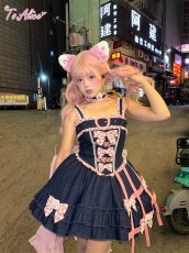 画像15: 【送料無料】L1494 デニムキャットジャンパースカート《予約受付》 (15)