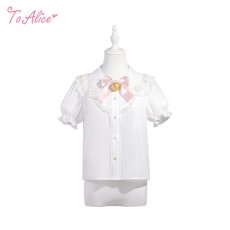画像1: 【ToAlice】L1500鈴付きパステルリボンブラウス (1)