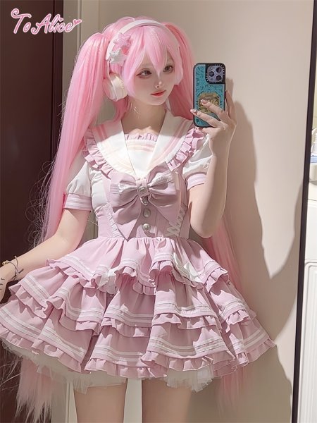 toalice マリンアイドルセーラー 長袖 フルセット ピンク ToAlice】L1400マリンアイドルセーラー半袖ブラウス - To Alice