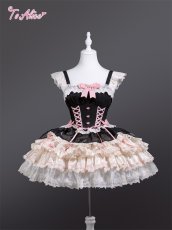 画像2: 【ToAlice】L1539リボンフリルコルセット風ドレス (2)