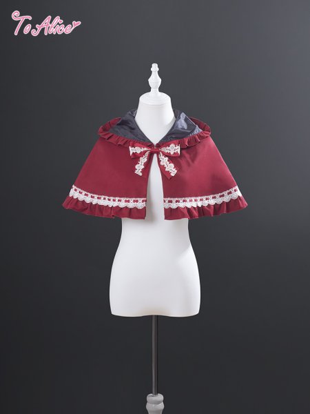 ToAlice】L1542 カントリー風フード付きケープ - To Alice