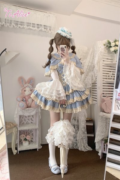 ToAlice トゥアリス うさ耳 サロペット ケープ セット ToAlice】ダークプリンセスうさ耳リボン付きケープ - To Alice