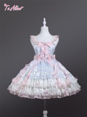 画像2: 【ToAlice】L1606海月姫フリルたっぷりリボンデコジャンパースカート (2)