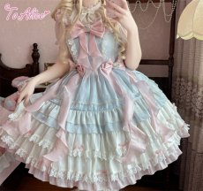 画像5: 【ToAlice】L1606海月姫フリルたっぷりリボンデコジャンパースカート (5)