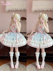 画像13: 【ToAlice】L1606海月姫フリルたっぷりリボンデコジャンパースカート (13)