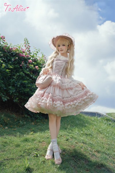 Last one】【ToAlice】LS93 ストロベリーレースハーフボンネット - To