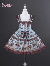 画像2: 【ToAlice】L1620チョコスイーツベアジャンパースカート (2)