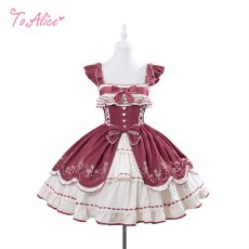 画像1: 【ToAlice】L1630 StrawberryPicnicジャンパースカート (1)