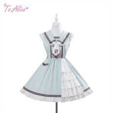 画像1: 【ToAlice】L1641スイーツカレッジワンピースセット (1)