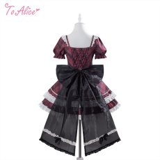 画像3: 【送料無料】L1669ハートフリル切り替えチェックワンピース《予約限定》 (3)