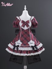 画像5: 【送料無料】L1669ハートフリル切り替えチェックワンピース《予約限定》 (5)