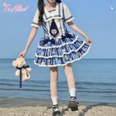 画像9: 【送料無料】L1675マリンドッグレイヤード風ワンピース《予約受付》 (9)