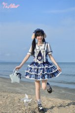 画像2: 【送料無料】L1675マリンドッグレイヤード風ワンピース《予約受付》 (2)