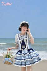 画像3: 【送料無料】スクエアカラーマリンレイヤード風ワンピース《予約受付》 (3)