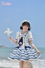 画像5: 【送料無料】スクエアカラーマリンレイヤード風ワンピース《予約受付》 (5)