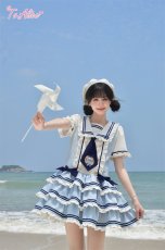 画像6: 【送料無料】スクエアカラーマリンレイヤード風ワンピース《予約受付》 (6)