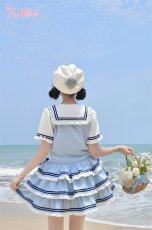 画像9: 【送料無料】スクエアカラーマリンレイヤード風ワンピース《予約受付》 (9)