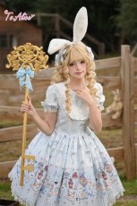 画像11: 【送料無料】L1682 アリス柄パフスリーブワンピース《予約限定》 (11)