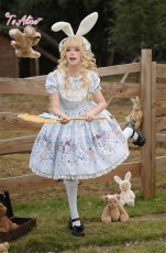 画像14: 【送料無料】L1682 アリス柄パフスリーブワンピース《予約限定》 (14)