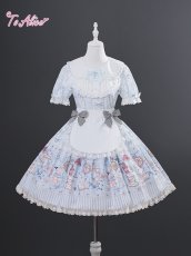 画像5: 【送料無料】L1682 アリス柄パフスリーブワンピース《予約限定》 (5)