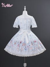 画像6: 【送料無料】L1682 アリス柄パフスリーブワンピース《予約限定》 (6)