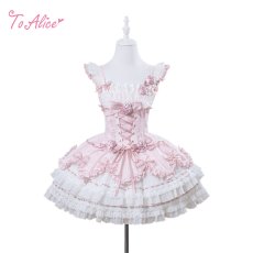 画像1: 【送料無料】L1700 ローズ・リボンコルセットドレス《予約受付》 (1)