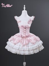 画像2: 【送料無料】L1700 ローズ・リボンコルセットドレス《予約受付》 (2)