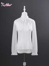画像5: 【ToAlice】L1725 ドットシフォン長袖トップス (5)