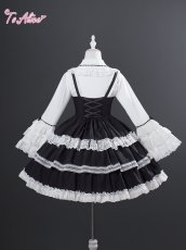 画像3: 【ToAlice】L1730 コットンレース＆レースアップジャンパースカート (3)