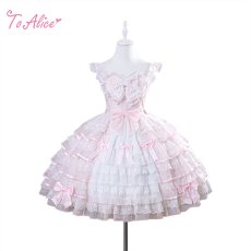 画像1: 【送料無料】 L1733 ハートリボンティアードドレス《予約受付》 (1)