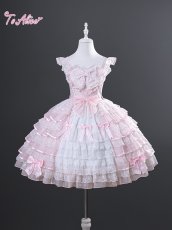 画像2: 【送料無料】 L1733 ハートリボンティアードドレス《予約受付》 (2)