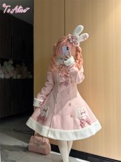 画像10: 【送料無料】L1744うさちゃんリボンロングコート《予約受付》 (10)
