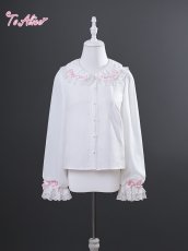 画像4: 【送料無料】 L1753 丸襟リボンフリルブラウス《予約受付》 (4)