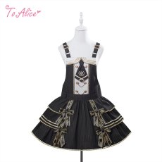 画像1: 【送料無料】L1770レトロ学院サロペットスカート《予約受付》 (1)