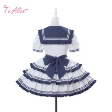 画像2: 【送料無料】L1785リボンたっぷりマリンワンピース《予約受付》 (2)