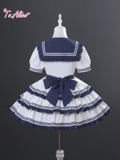 画像4: 【送料無料】L1785リボンたっぷりマリンワンピース《予約受付》 (4)