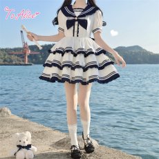 画像9: 【送料無料】L1785リボンたっぷりマリンワンピース《予約受付》 (9)