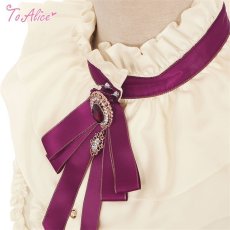 画像2: 【Last one】【ToAlice】L647ラブポエムスタンドフリルブラウス【30%OFF】 (2)