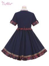 画像4: 【ToAlice】L774タータンチェック切り替えロックワンピース (4)